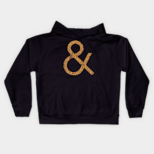 Haute Leopard Minimalist Ampersand With Classic Leopard Print Kids Hoodie